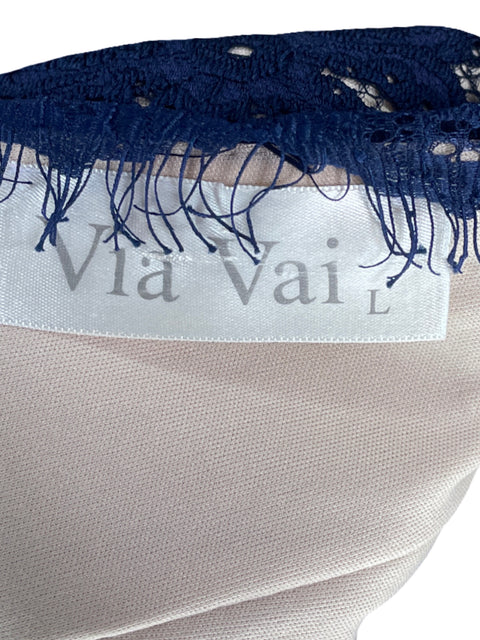 Vestido Via Vai Midi Encaje Azul - Talla L