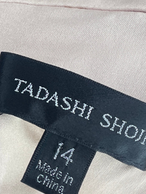 Vestido Tadashi Shoji Off Shoulder Encaje Rojo Vino - Talla 14