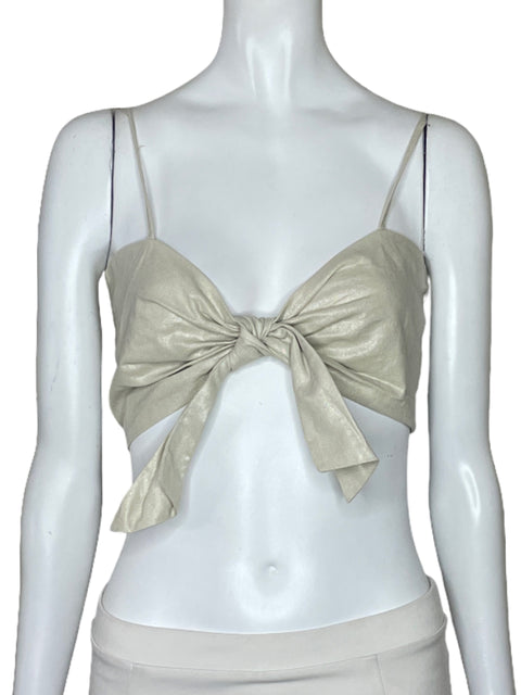 Top Jason Wu Brillo Tiras Beige-Talla M