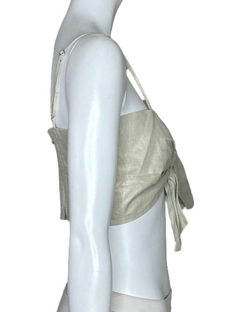 Top Jason Wu Brillo Tiras Beige-Talla M