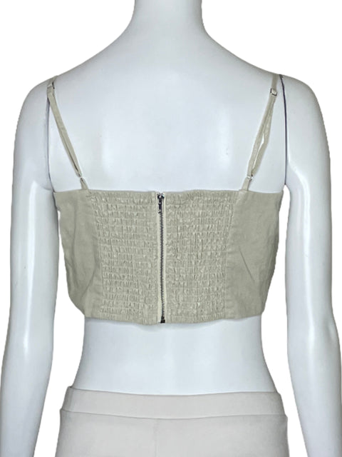 Top Jason Wu Brillo Tiras Beige-Talla M