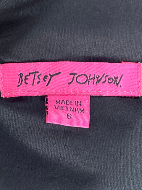 Vestido Betsey Johnson Perlas Vuelo Negro-Talla 6