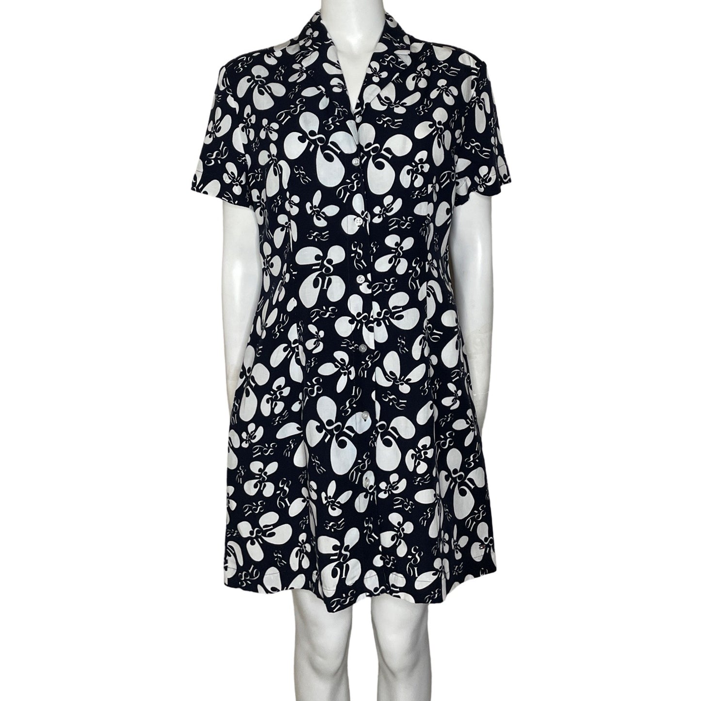 Vestido Tommy Hilfiger Camisero Estampado Azul-
Talla 6