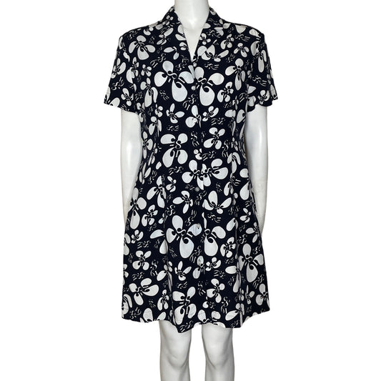 Vestido Tommy Hilfiger Camisero Estampado Azul-
Talla 6