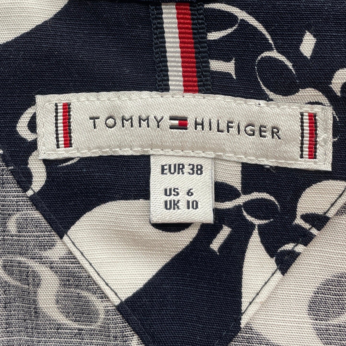 Vestido Tommy Hilfiger Camisero Estampado Azul-
Talla 6