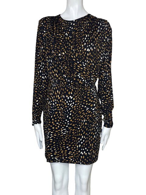 Vestido Aqua Lunares Mangas Negro-Talla S