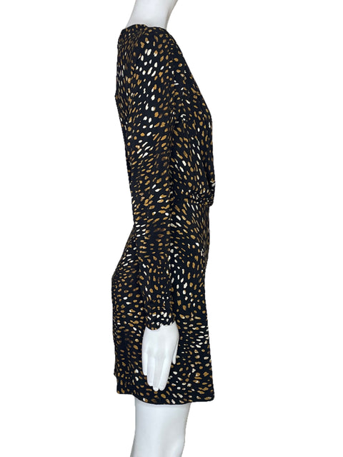 Vestido Aqua Lunares Mangas Negro-Talla S