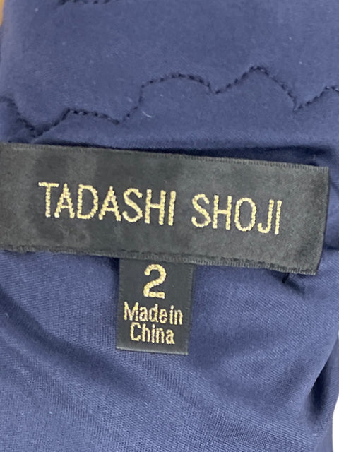 Vestido Tadashi Shoji Lentejuela Azul-Talla 2