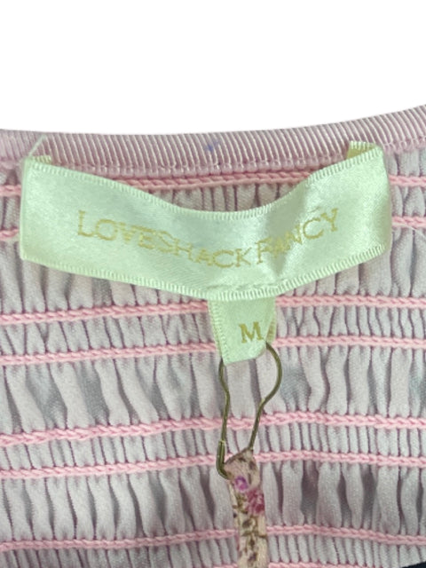 Vestido Love Shack Fancy Fruncido Rosado-Talla S
