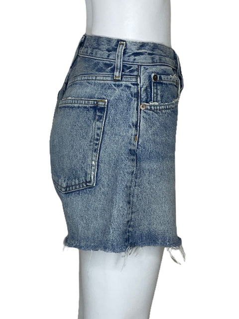 Short Agolde Desflecado Tiro Alto Azul-Talla 27