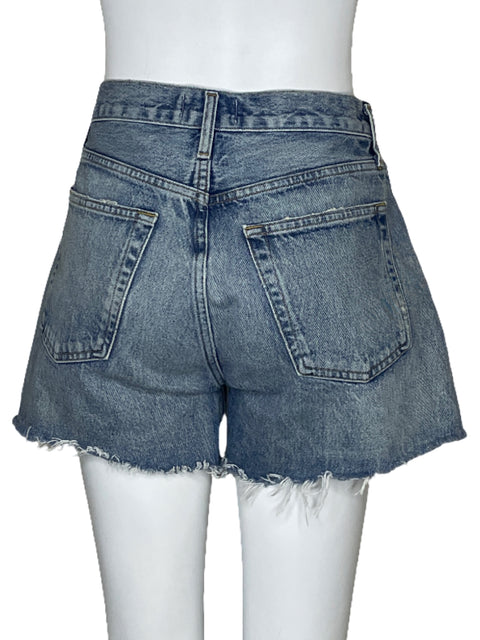 Short Agolde Desflecado Tiro Alto Azul-Talla 27