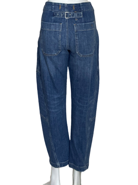 Pantalón Pilcro Botones Jeans Azul-Talla 23