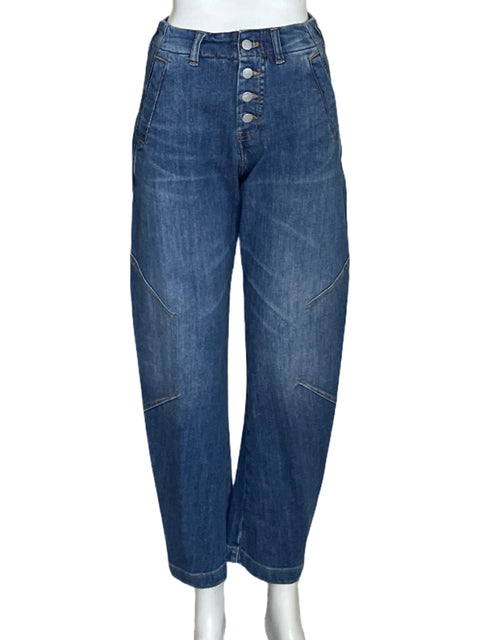 Pantalón Pilcro Botones Jeans Azul-Talla 23