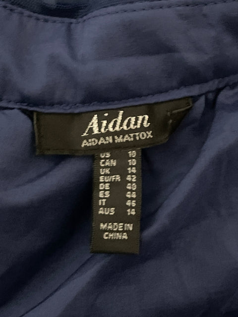 Vestido Aidan Mattox Asimétrico Azul-Talla 10