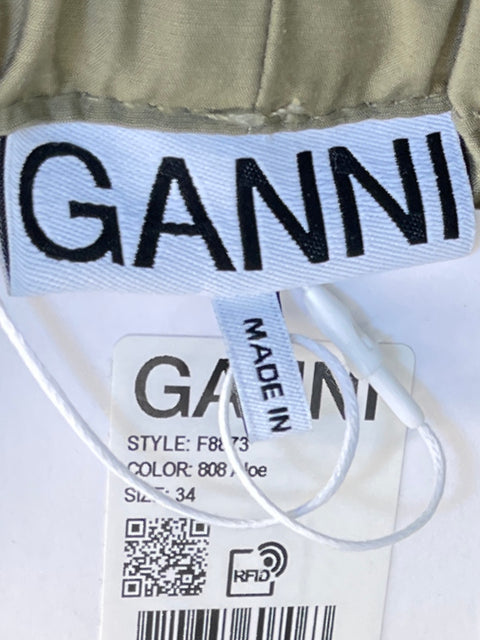Pantalón Ganni Cargo Verde-Talla 34