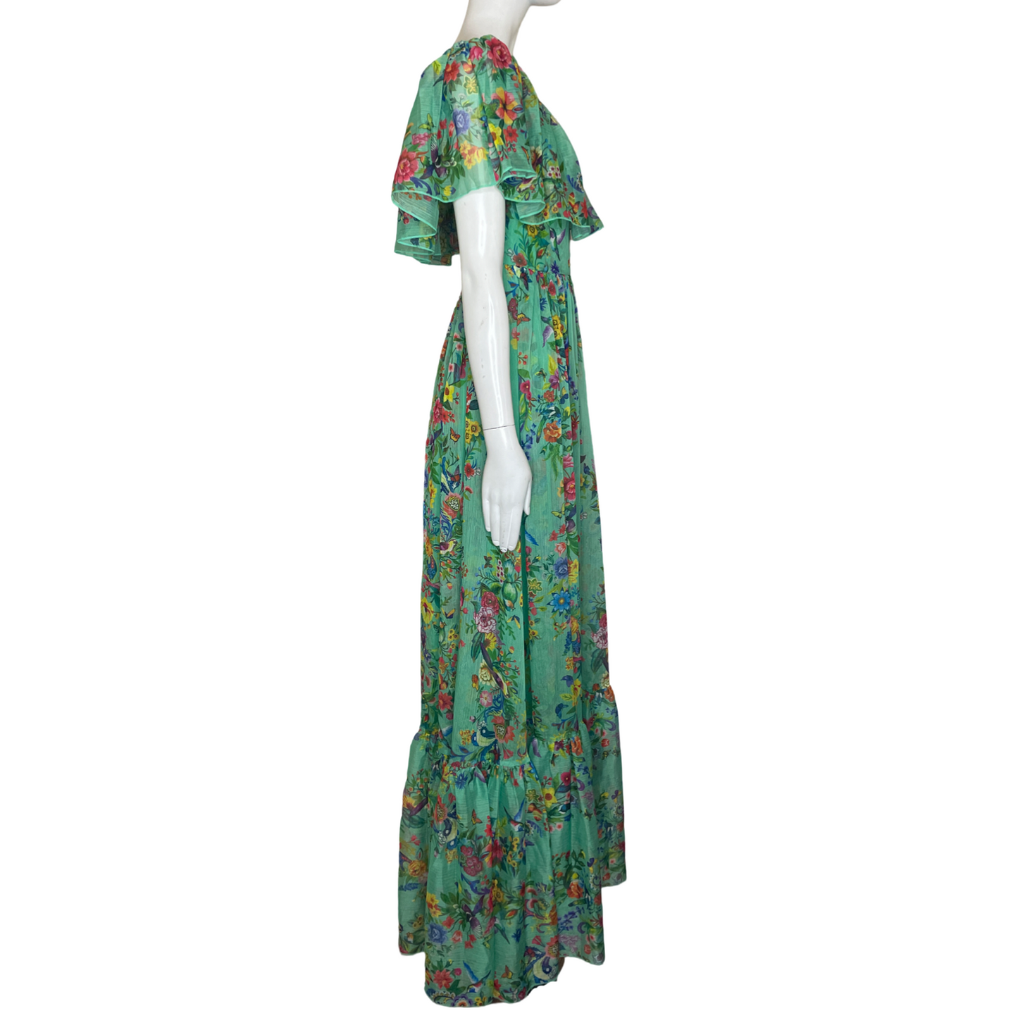 Vestido TADASHI SHOJI Estampado Floral Turquesa - Talla S