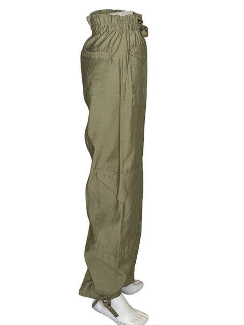 Pantalón Ganni Cargo Verde-Talla 34