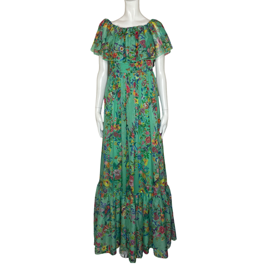 Vestido TADASHI SHOJI Estampado Floral Turquesa - Talla S