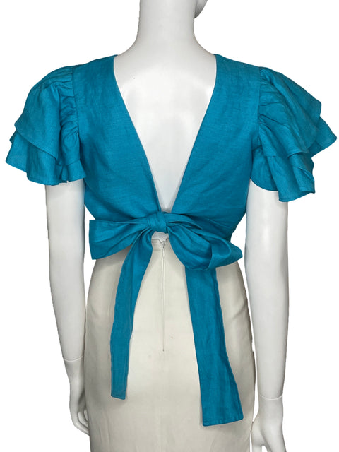 Blusa La Brise Vuelos Back Out Azul-Talla M