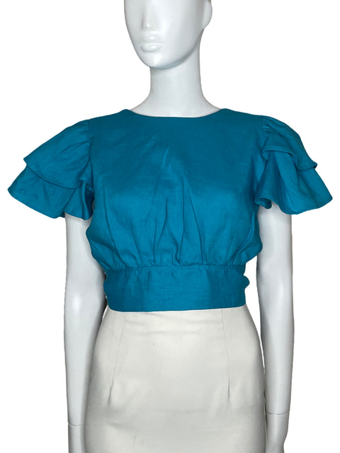 Blusa La Brise Vuelos Back Out Azul-Talla M