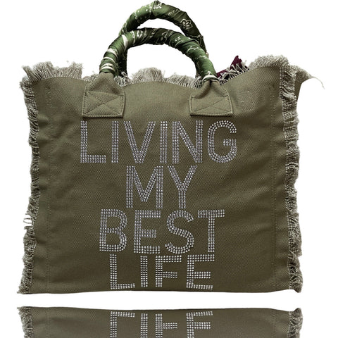 Bolso HipChik Living my Best Life Flecos Verde
Talla L
