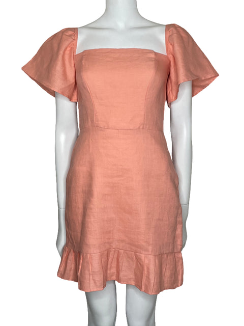 Vestido La Brise Fluido Lino Naranja-Talla S