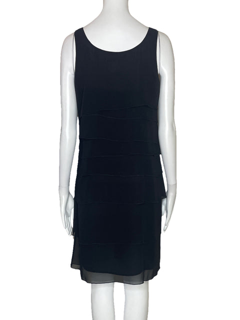 Vestido Kenneth Cole Capas Sin Mangas Negro-Talla 4
