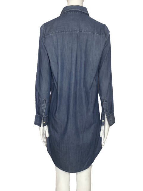 Vestido J.Crew Mangas Botones Azul-Talla S