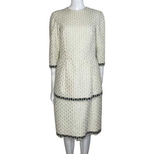 Vestido Gaby Valenzuela Tweed Blanco-Talla U