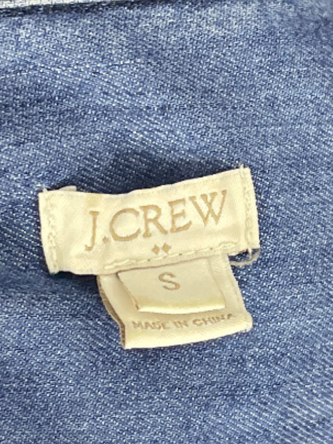 Vestido J.Crew Mangas Botones Azul-Talla S