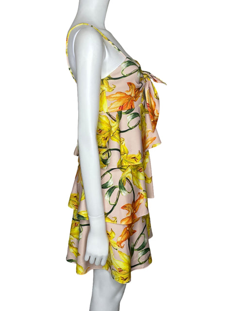 Vestido Michelle Forero Tirantes Vuelos Rosado-Talla M