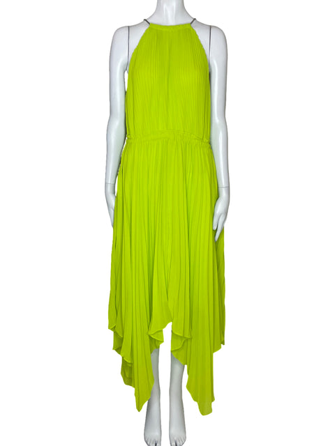 Vestido Michael Kors Plizado Verde-Talla L