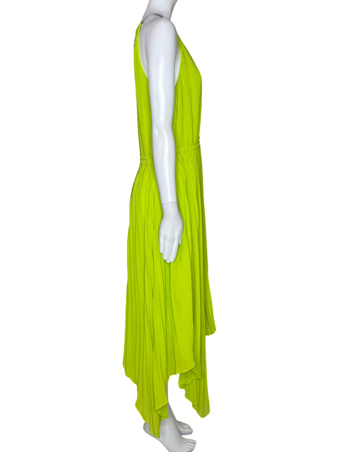 Vestido Michael Kors Plizado Verde-Talla L