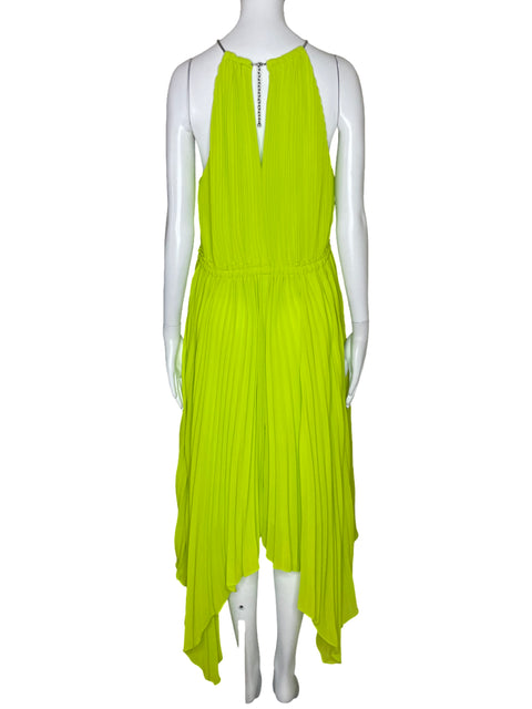 Vestido Michael Kors Plizado Verde-Talla L