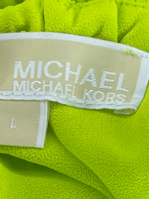 Vestido Michael Kors Plizado Verde-Talla L