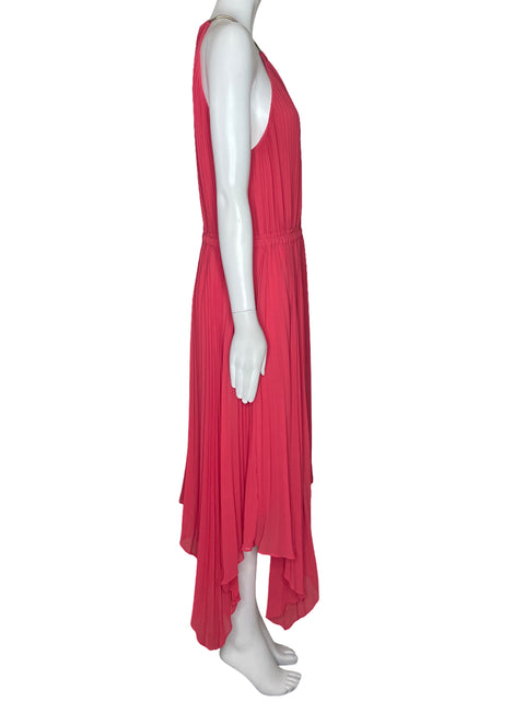 Vestido Michael Kors Plizado Halter Rosado-Talla L