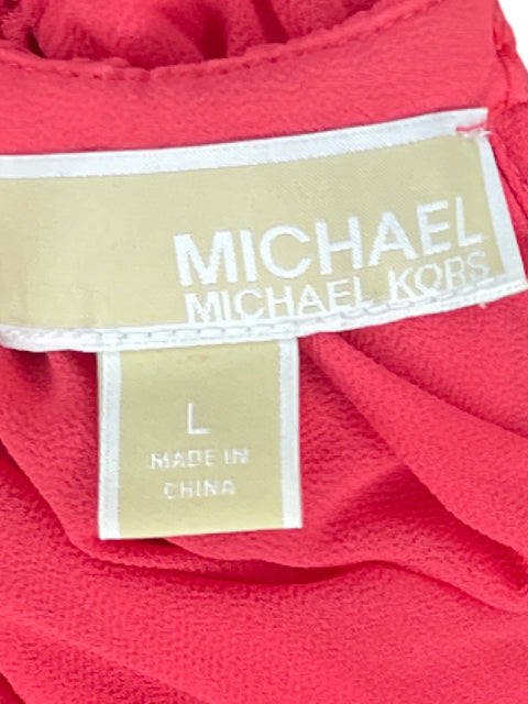 Vestido Michael Kors Plizado Halter Rosado-Talla L