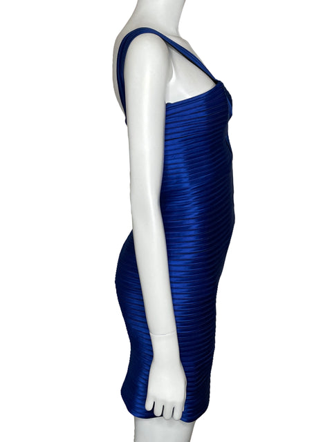 Vestido BCBG One SHoulder Mini Azul-Talla 02