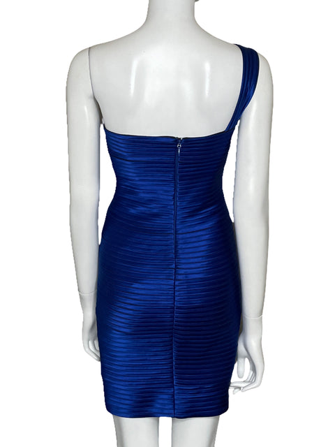 Vestido BCBG One SHoulder Mini Azul-Talla 02