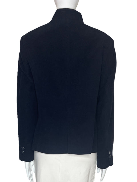 Blazer Zara Boton Velvet Azul-Talla XL