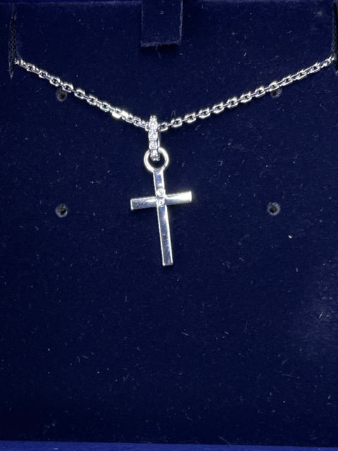 Collar Swarovski Cruz Pedreria Plateado-Talla U