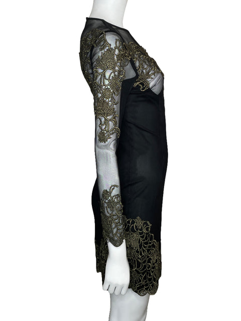 Vestido Karen Millen Mesh Mini Negro-Talla 4