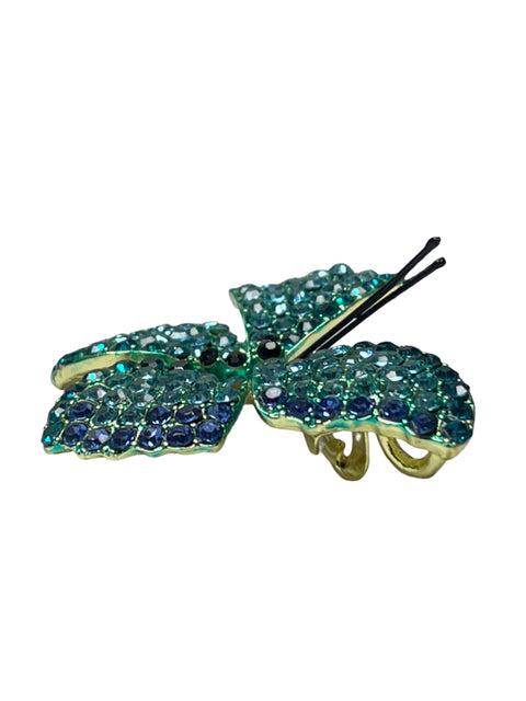 Broche Fashion Mariposa Pedreria Azul-Talla U