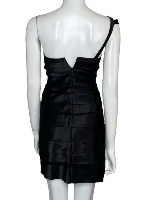 Vestido BCBG Vuelos One Shoulder Negro-Talla 0