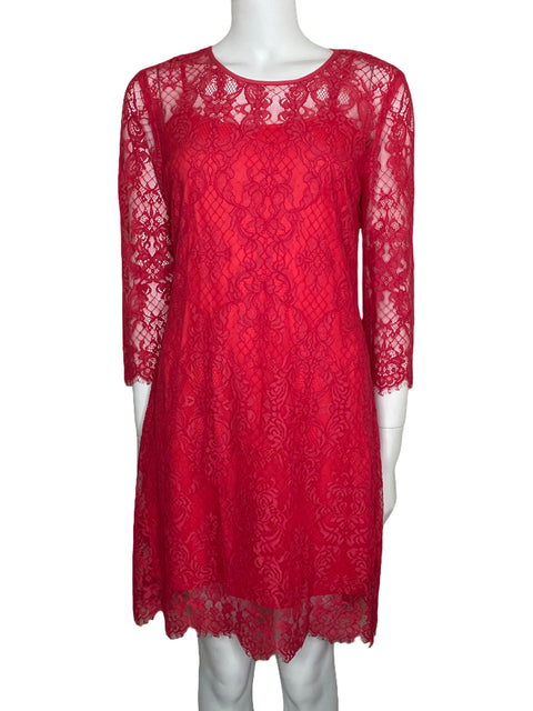 Vestido Julio Encaje Mini Rojo-Talla 8