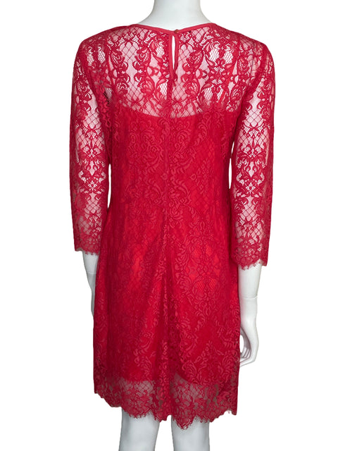 Vestido Julio Encaje Mini Rojo-Talla 8