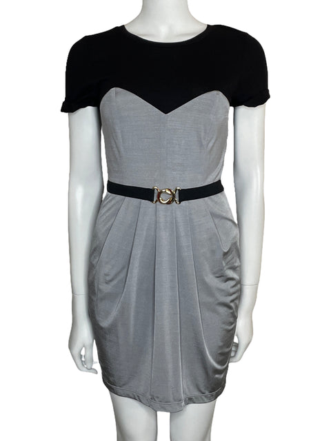 Vestido Armani Exchange Plisado Gris-Talla S