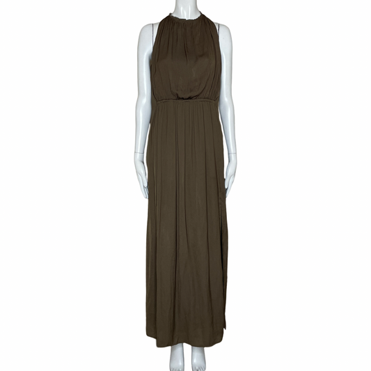 Vestido Zara Maxi Halter Marròn Talla L