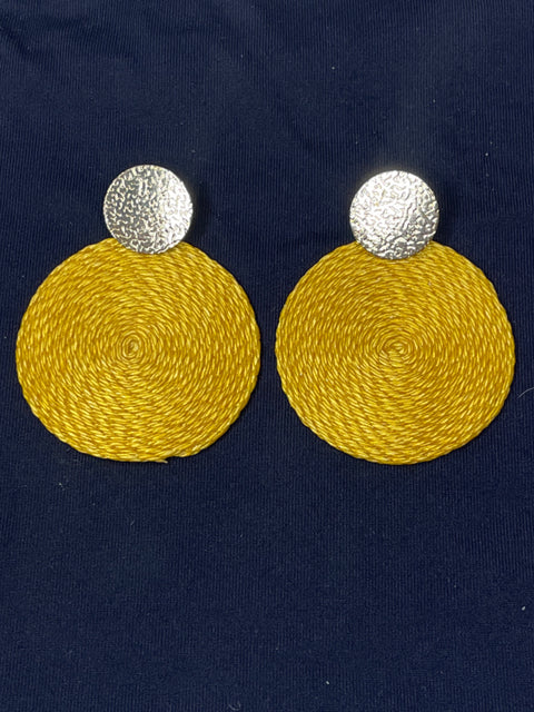Aretes Mario Hernandez Rafia Amarillo-Talla U