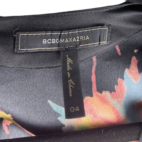 Romper BCBG Mangas Flores Negro-Talla 4